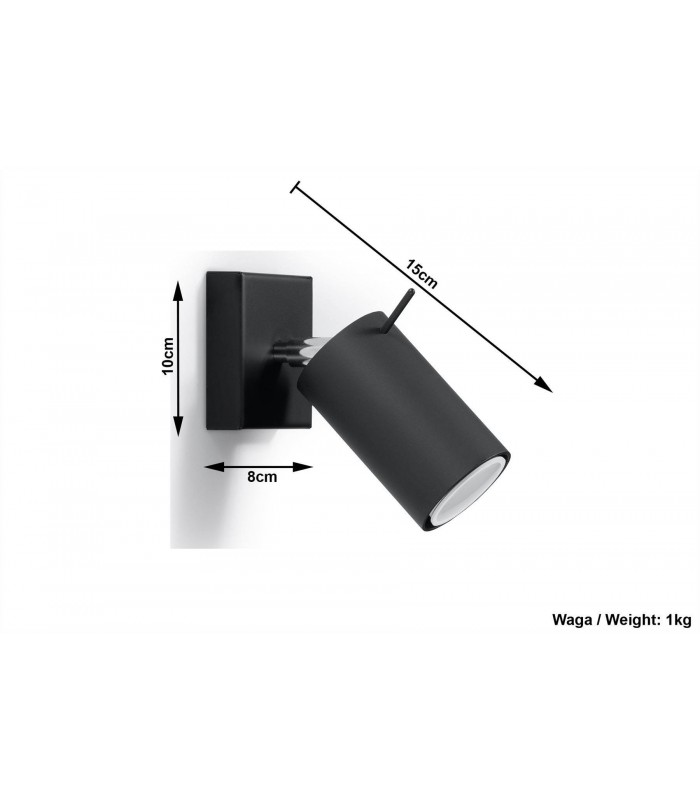 1 Light Wall Spotlight Black, GU10 - 4