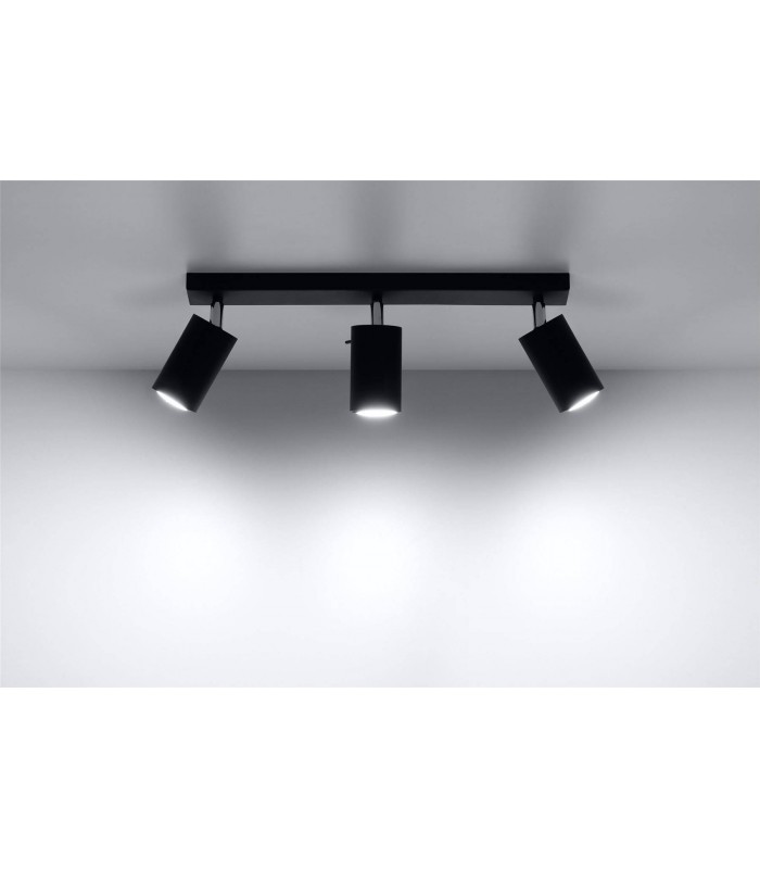 3 Light Spotlight Bar Black, GU10 - 3
