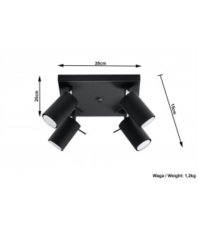 4 Light Spotlight Cluster Black, GU10 - 2