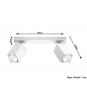 2 Light Spotlight Bar White, GU10 - 2