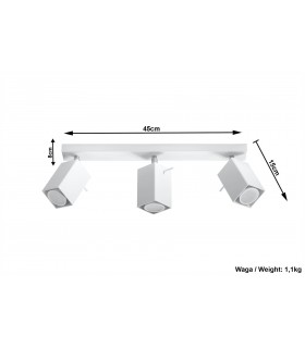 3 Light Spotlight Bar White, GU10 - 2