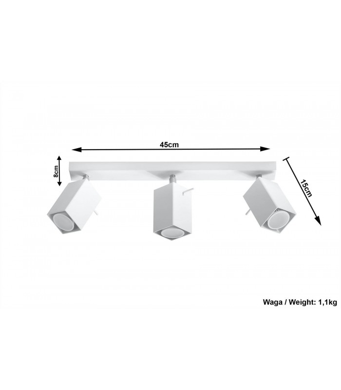 3 Light Spotlight Bar White, GU10 - 2