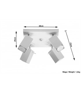 4 Light Spotlight Bar White, GU10 - 2