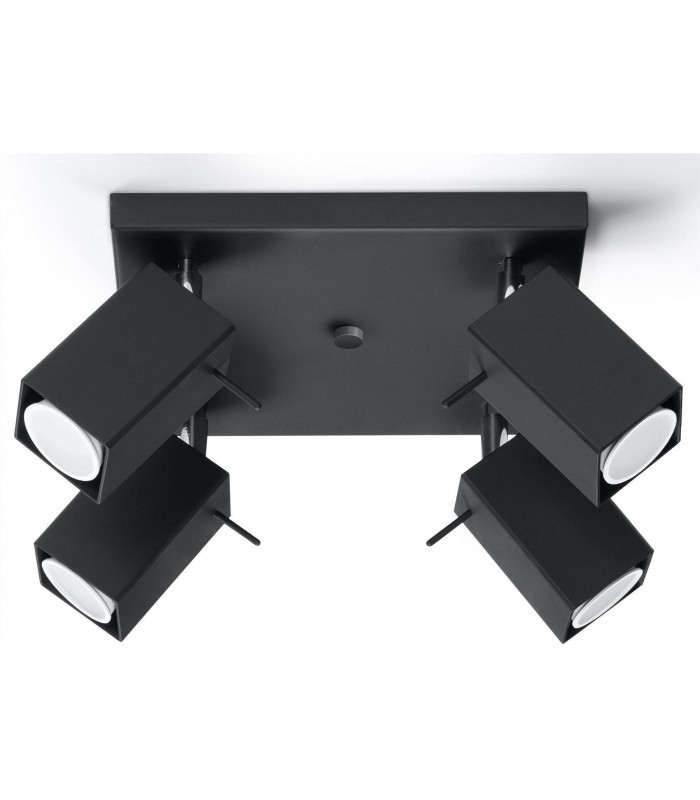 4 Light Spotlight Cluster Black, GU10 - 1