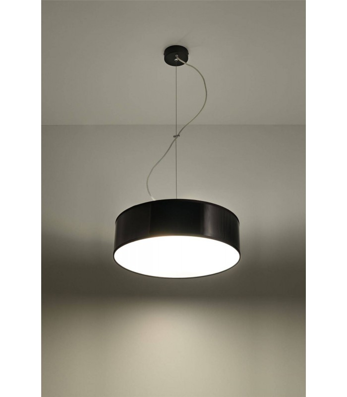 2 Light Round Ceiling Pendant Black, E27 - 4