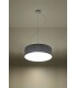 2 Light Round Ceiling Pendant Silver, E27 - 3