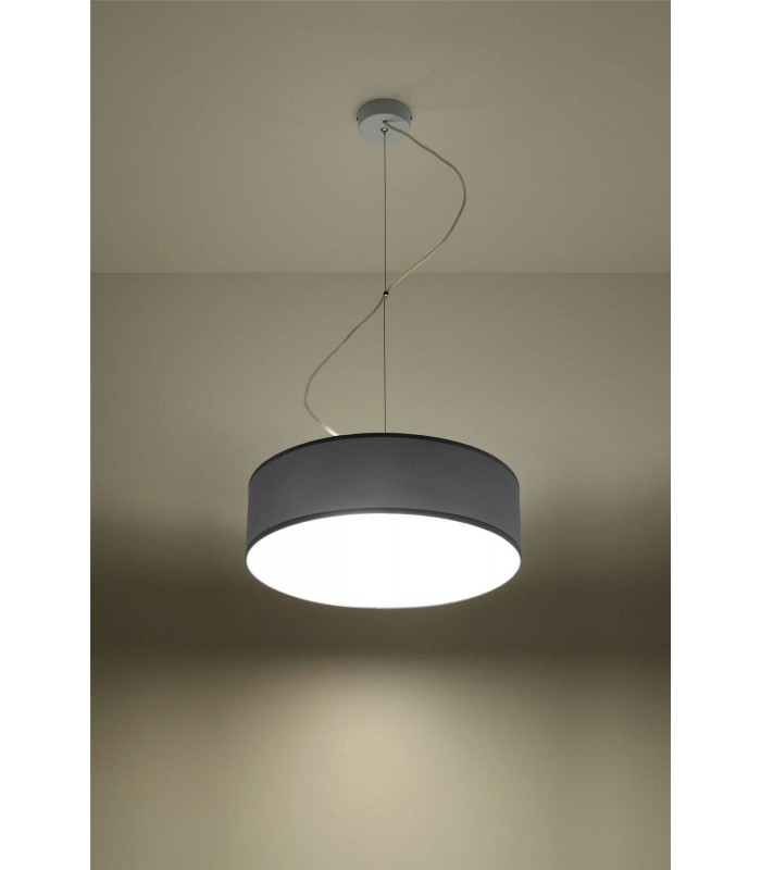 2 Light Round Ceiling Pendant Silver, E27 - 3
