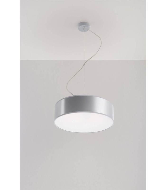 2 Light Round Ceiling Pendant Silver, E27 - 4