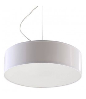 2 Light Round Ceiling Pendant White, E27 - 1