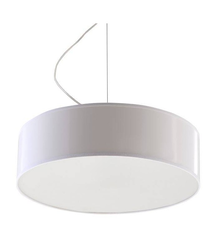 2 Light Round Ceiling Pendant White, E27 - 1