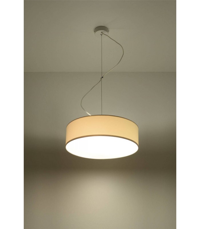 2 Light Round Ceiling Pendant White, E27 - 4
