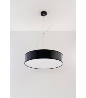 3 Light Round Ceiling Pendant Black, E27 - 2