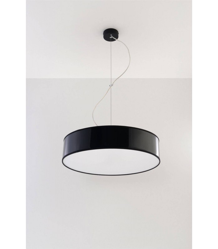 3 Light Round Ceiling Pendant Black, E27 - 2