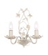 2 Light Indoor Candle Wall Light Clear, Cream with Brushed Gold, E14 - 1