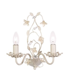 2 Light Indoor Candle Wall Light Clear, Cream with Brushed Gold, E14 - 1