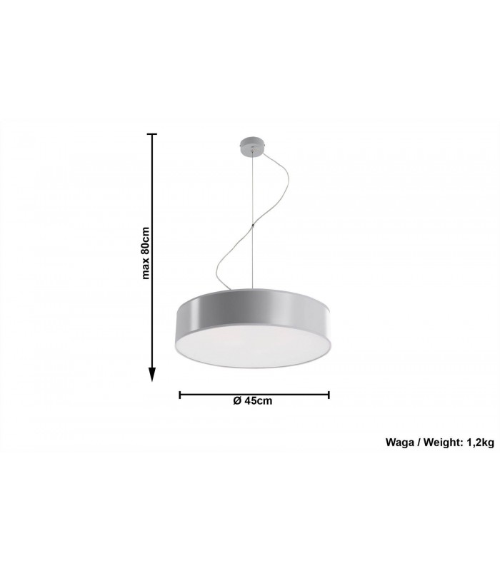 3 Light Round Ceiling Pendant Silver, E27 - 3
