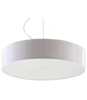 3 Light Round Ceiling Pendant White, E27 - 1