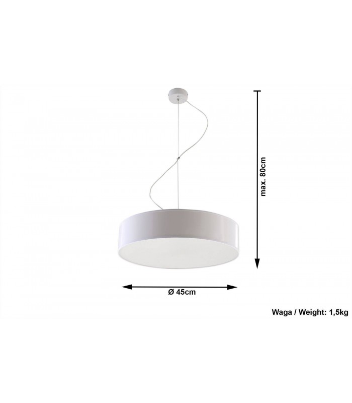 3 Light Round Ceiling Pendant White, E27 - 4