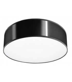 2 Light Flush Round Ceiling Light Black, E27 - 1