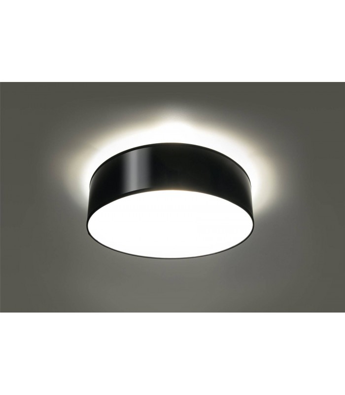2 Light Flush Round Ceiling Light Black, E27 - 3