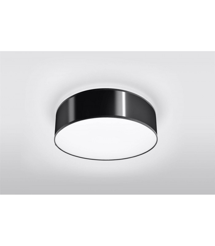 2 Light Flush Round Ceiling Light Black, E27 - 4