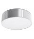 2 Light Flush Round Ceiling Light Silver, E27 - 1