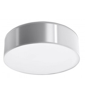 2 Light Flush Round Ceiling Light Silver, E27 - 1