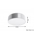 2 Light Flush Round Ceiling Light Silver, E27 - 2