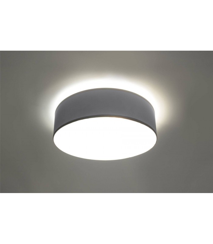 2 Light Flush Round Ceiling Light Silver, E27 - 4