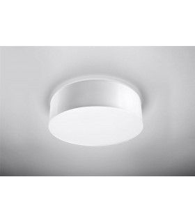 2 Light Flush Round Ceiling Light White, E27 - 2