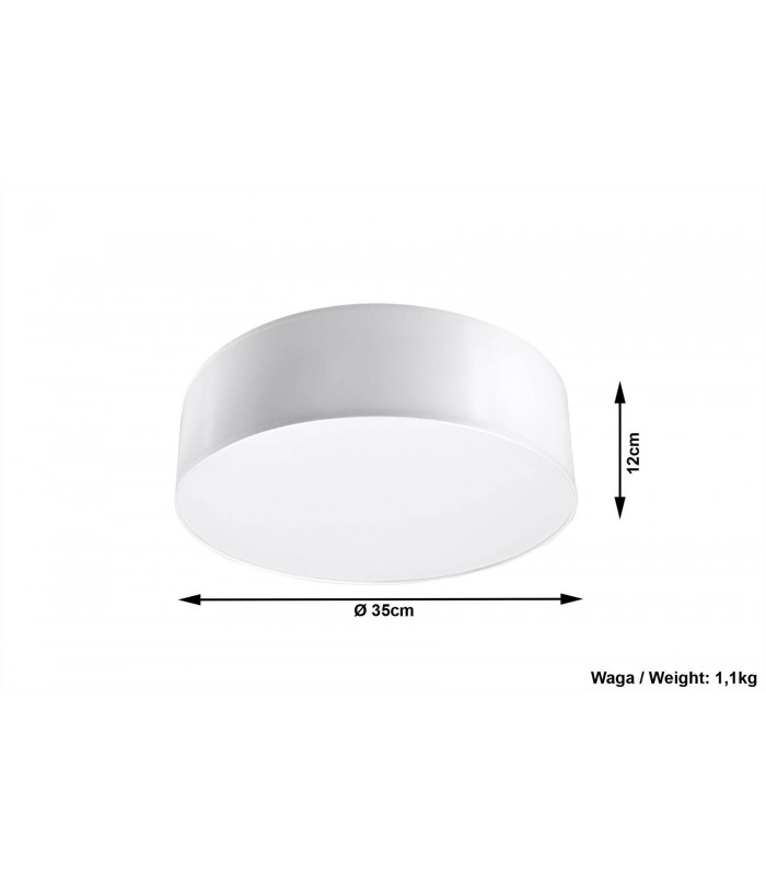 2 Light Flush Round Ceiling Light White, E27 - 3