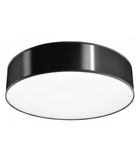 3 Light Flush Round Ceiling Light Black, E27 - 1