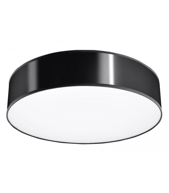 3 Light Flush Round Ceiling Light Black, E27 - 1