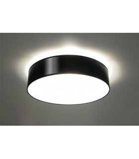 3 Light Flush Round Ceiling Light Black, E27 - 2