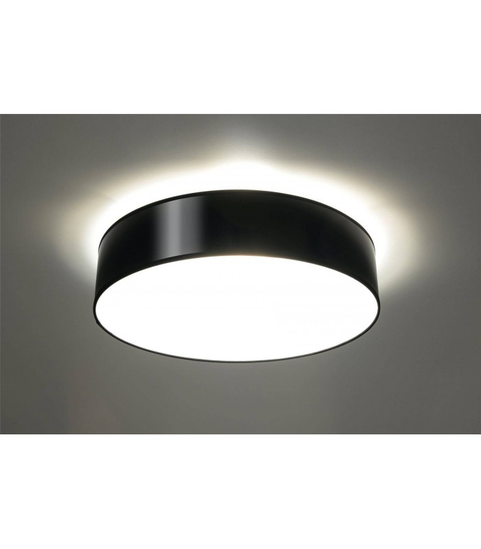 3 Light Flush Round Ceiling Light Black, E27 - 2