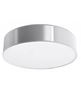 3 Light Flush Round Ceiling Light Silver, E27 - 1