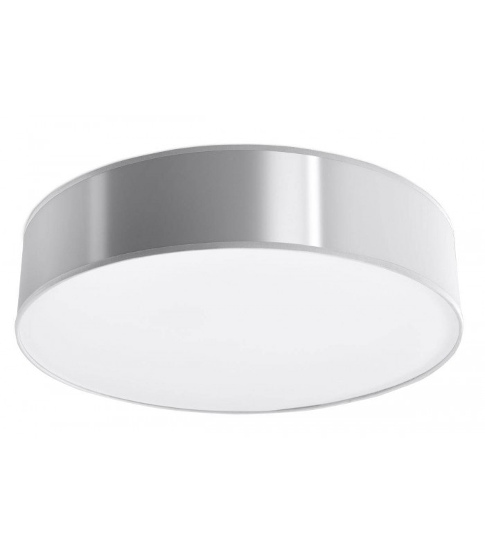 3 Light Flush Round Ceiling Light Silver, E27 - 1