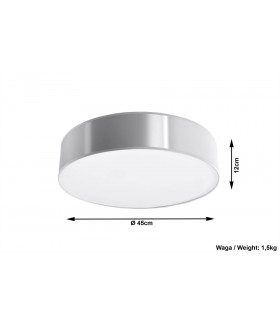 3 Light Flush Round Ceiling Light Silver, E27 - 2