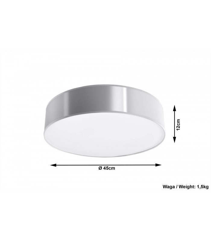 3 Light Flush Round Ceiling Light Silver, E27 - 2