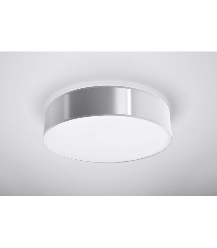 3 Light Flush Round Ceiling Light Silver, E27 - 4