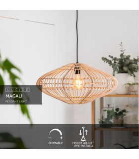 Magali Scandinavian Rattan Pendant Light-2