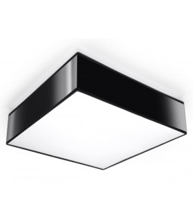 2 Light Flush Square Ceiling Light Black, E27 - 1