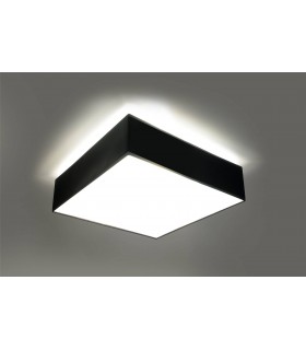 2 Light Flush Square Ceiling Light Black, E27 - 2