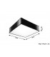 2 Light Flush Square Ceiling Light Black, E27 - 3