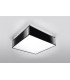 2 Light Flush Square Ceiling Light Black, E27 - 4