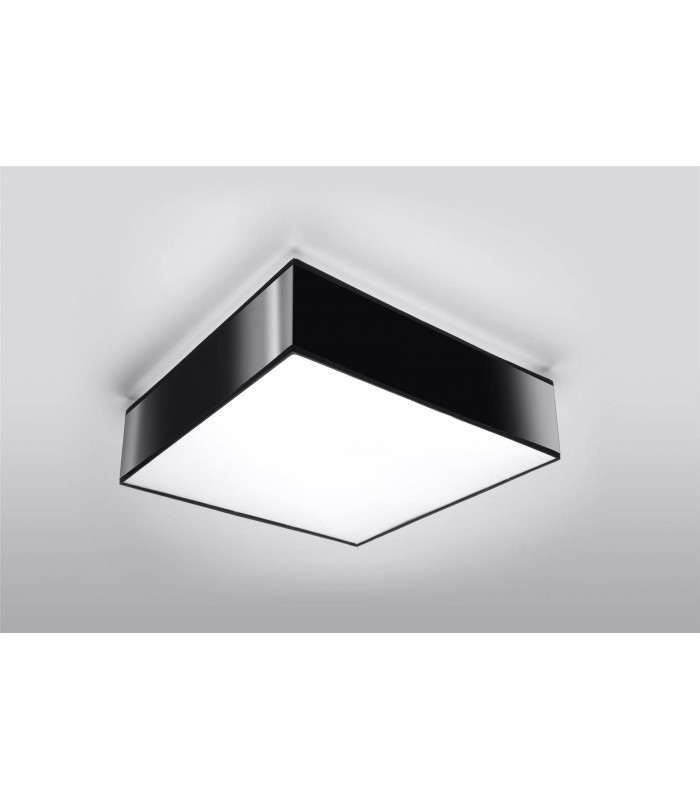 2 Light Flush Square Ceiling Light Black, E27 - 4