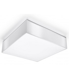 2 Light Flush Square Ceiling Light White, E27 - 1