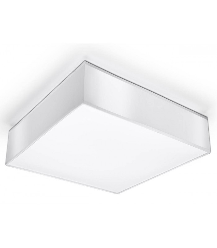 2 Light Flush Square Ceiling Light White, E27 - 1