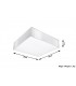 2 Light Flush Square Ceiling Light White, E27 - 3