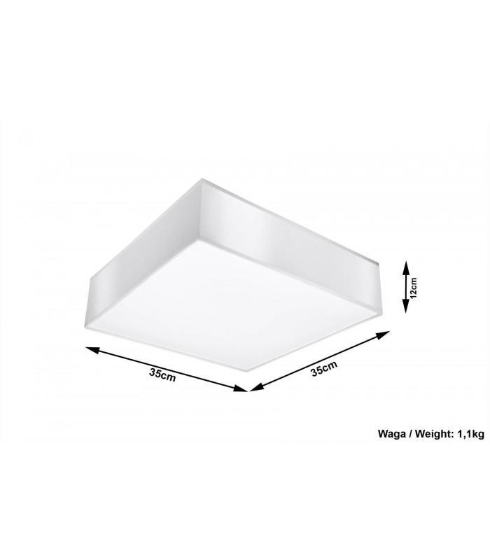 2 Light Flush Square Ceiling Light White, E27 - 3